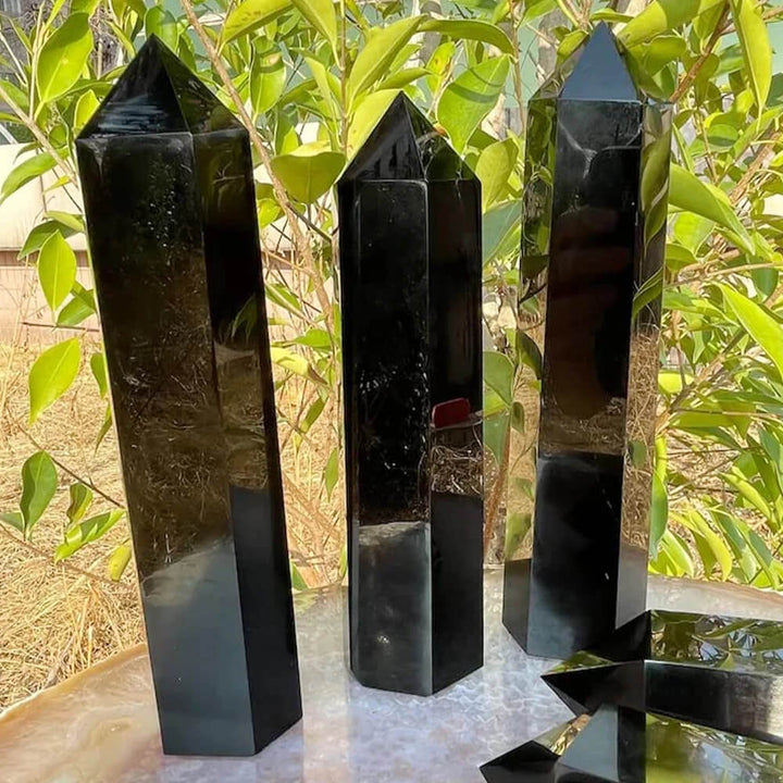 Black Obsidian Crystal Tower