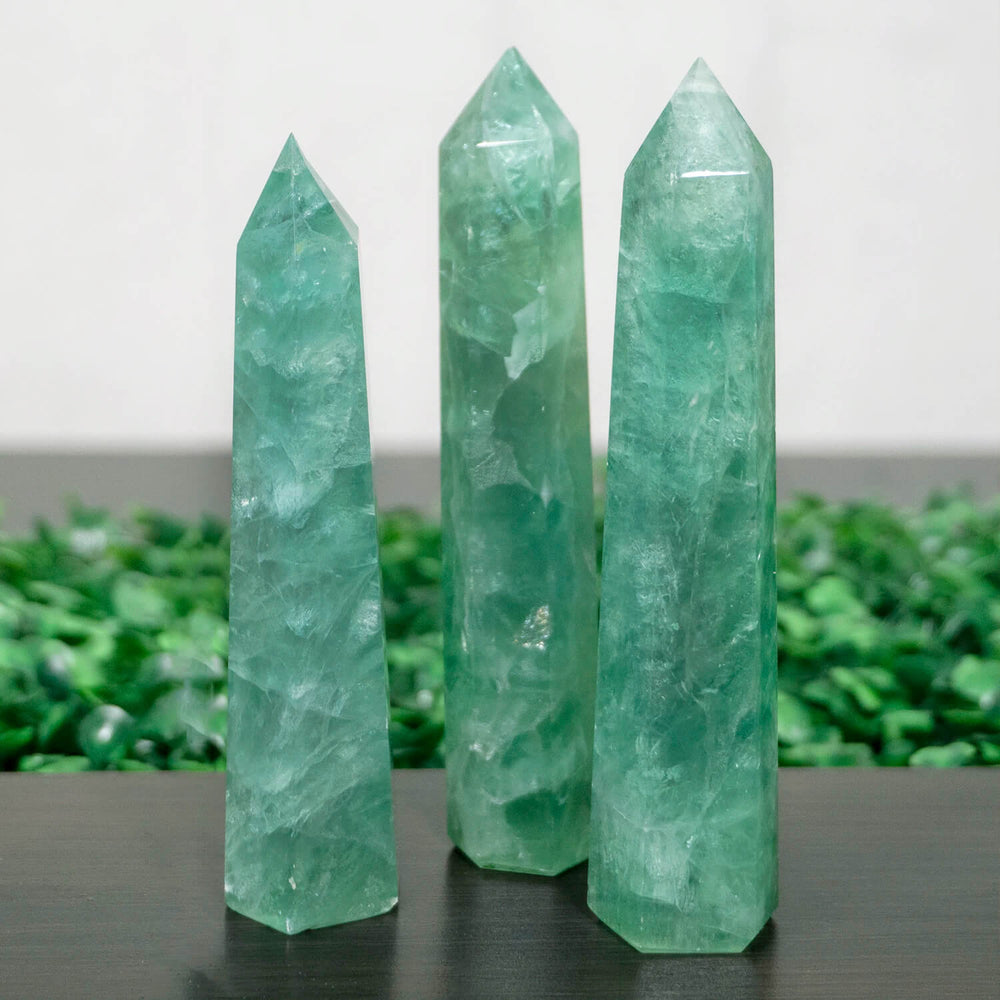 Green Fluorite Crystal Tower